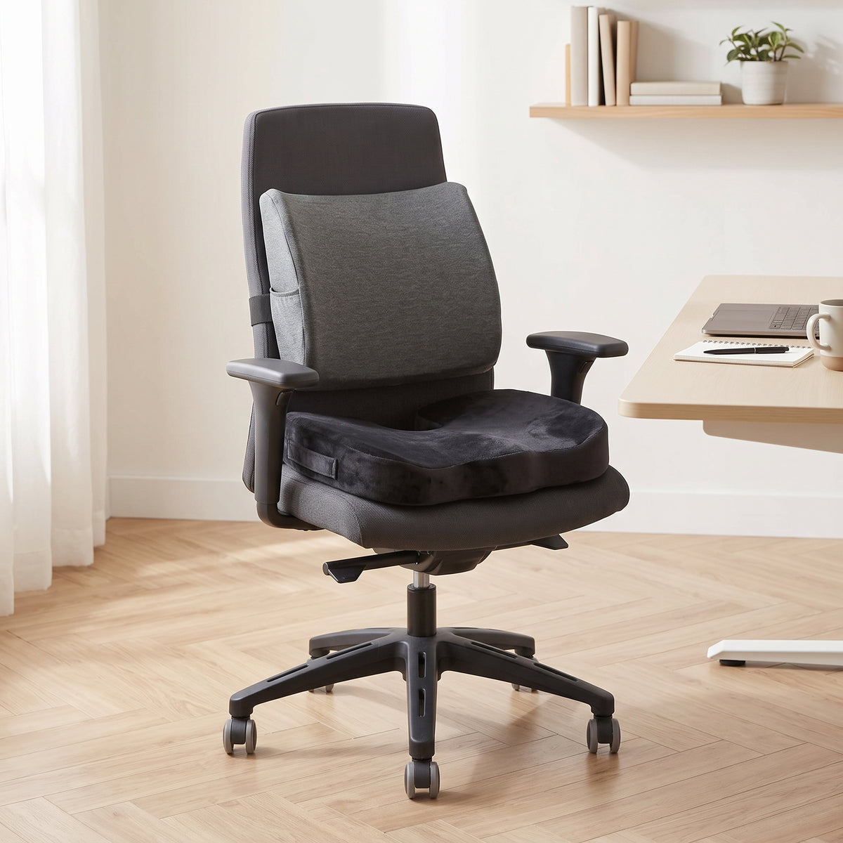 Pack coussin coccyx et coussin lombaire ergonomiques — Sorvea Duo
