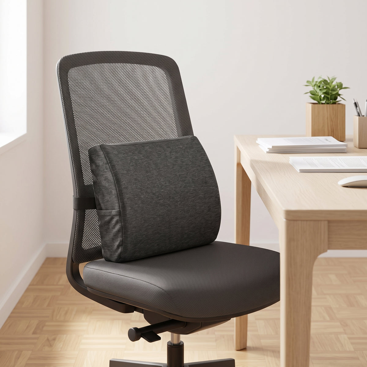 Coussin lombaire ergonomique à mémoire de forme, sangle réglable