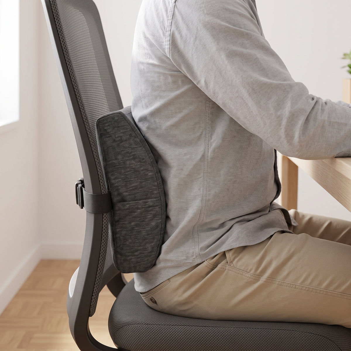 Coussin lombaire ergonomique à mémoire de forme, sangle réglable
