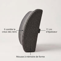 Coussin lombaire vu de profil, galbe et épaisseur de 11 cm