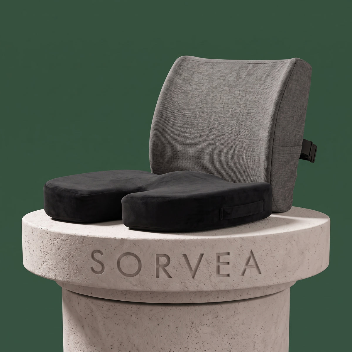 Pack coussin coccyx et coussin lombaire ergonomiques — Sorvea Duo